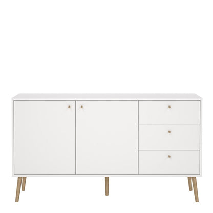 Cumbria White Sideboard with 2 Doors + 3 Drawers