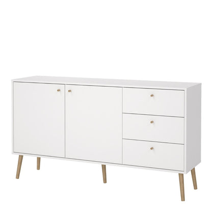 Cumbria White Sideboard with 2 Doors + 3 Drawers