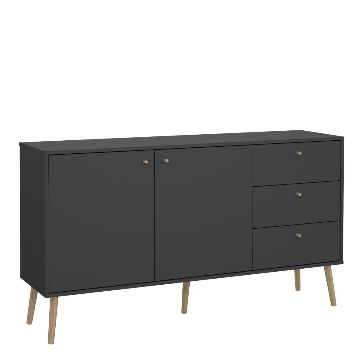 Cumbria Dark Grey Sideboard with 2 Doors + 3 Drawers