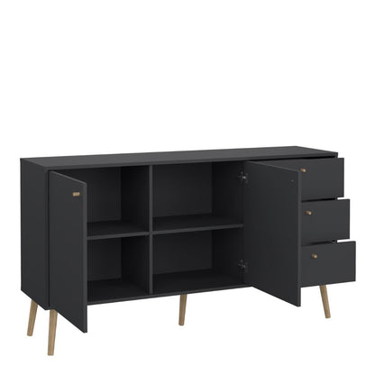 Cumbria Dark Grey Sideboard with 2 Doors + 3 Drawers