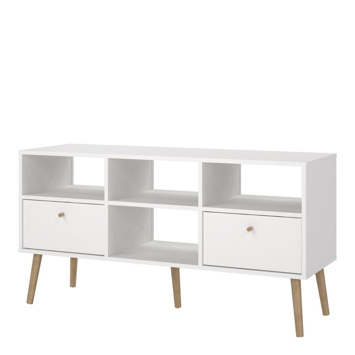 Cumbria White TV Unit with 2 Drawers