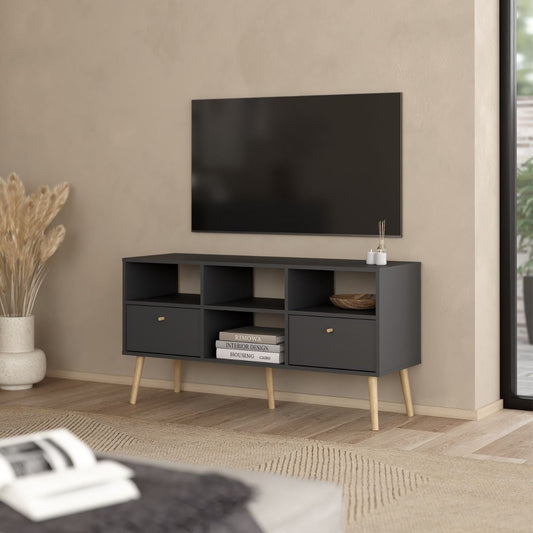 Cumbria Grey TV Unit with 2 Drawers