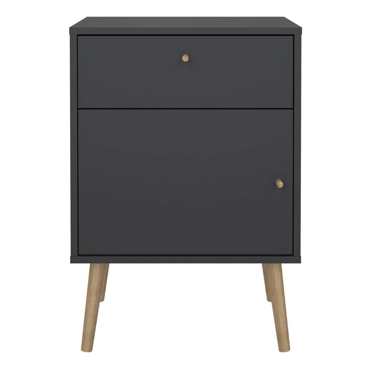 Cumbria Dark Grey Bedside Table 1 Door + 1 Drawer