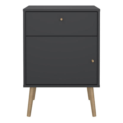 Cumbria Dark Grey Bedside Table 1 Door + 1 Drawer