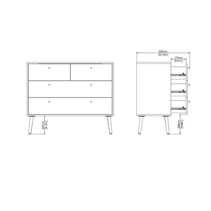 Cumbria Grey Chest of Drawers with 2 + 2 Drawers