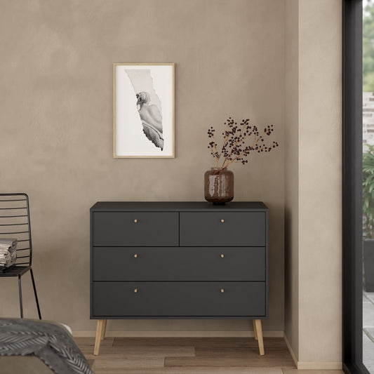 Cumbria Grey Chest of Drawers with 2 + 2 Drawers