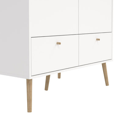 Cumbria White Wardrobe with 2 Doors + 2 Drawers