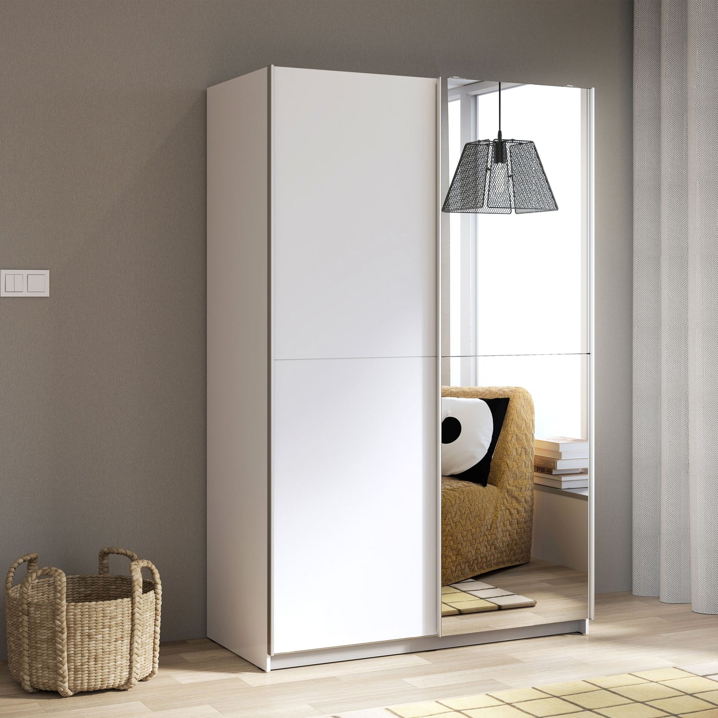 Babetta 2 Door Sliding Mirrored Wardrobe