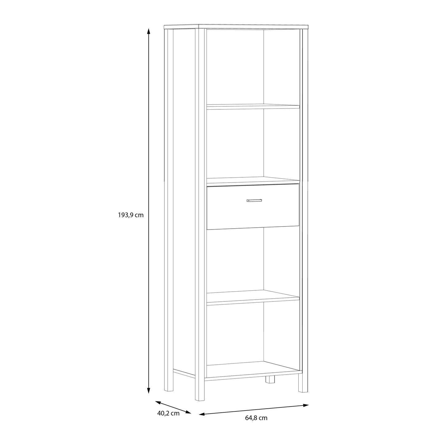 High Rock Display Shelf Unit in Matt Black/Riviera Oak