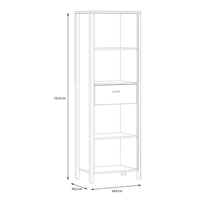 High Rock Display Shelf Unit in Matt Black/Riviera Oak