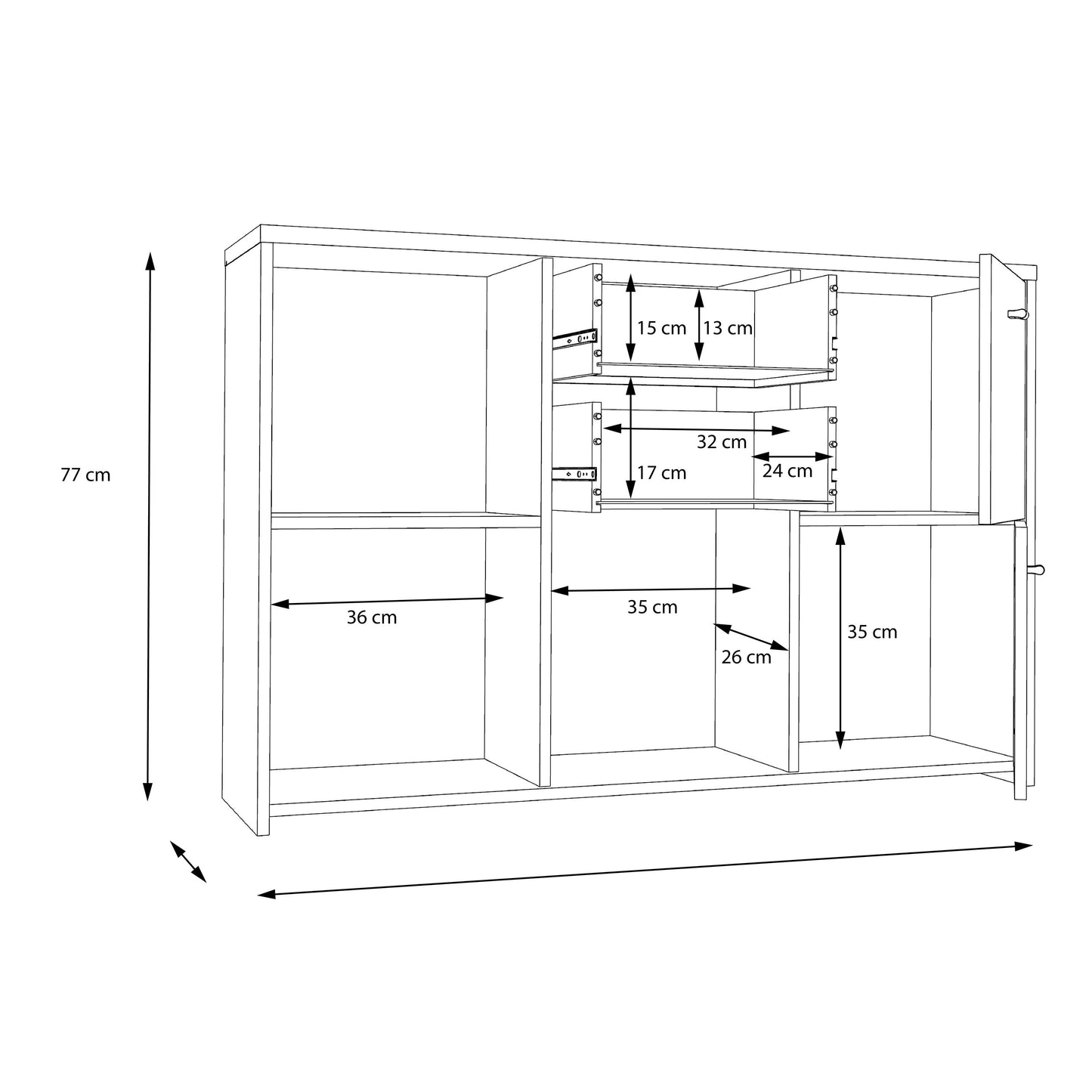 Best Chest Storage Cabinet with 2 Drawers and 5 Doors
