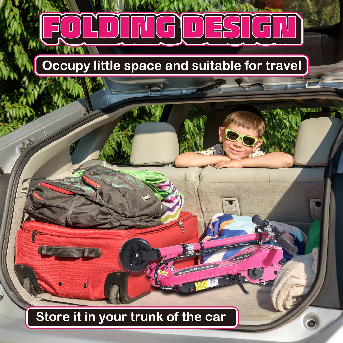 Velocity Kids Electric Scooter - Adjustable Height, Folding E-Scooter for Ages 7-14