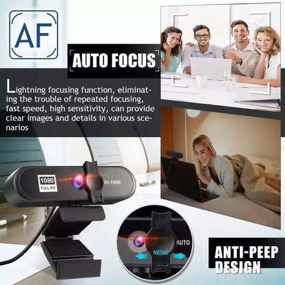 NexusView 1080P Full HD Webcam - Autofocus, Built-in Microphone & Privacy Shutter