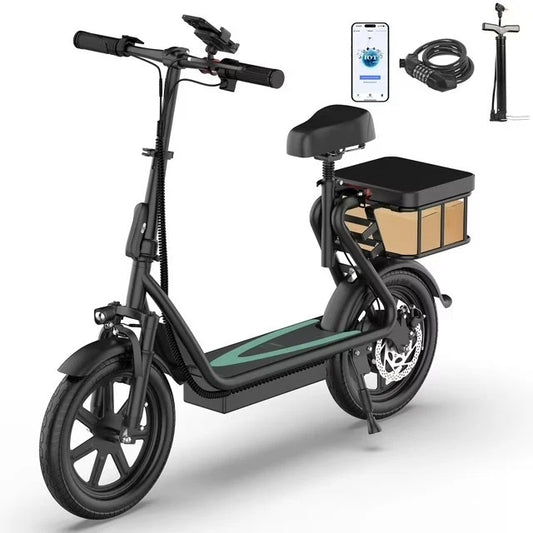 AVPro ESBS Pro Long-Range Electric Scooter with Seat - 500W Motor, 60+ Mile Range, 22 MPH