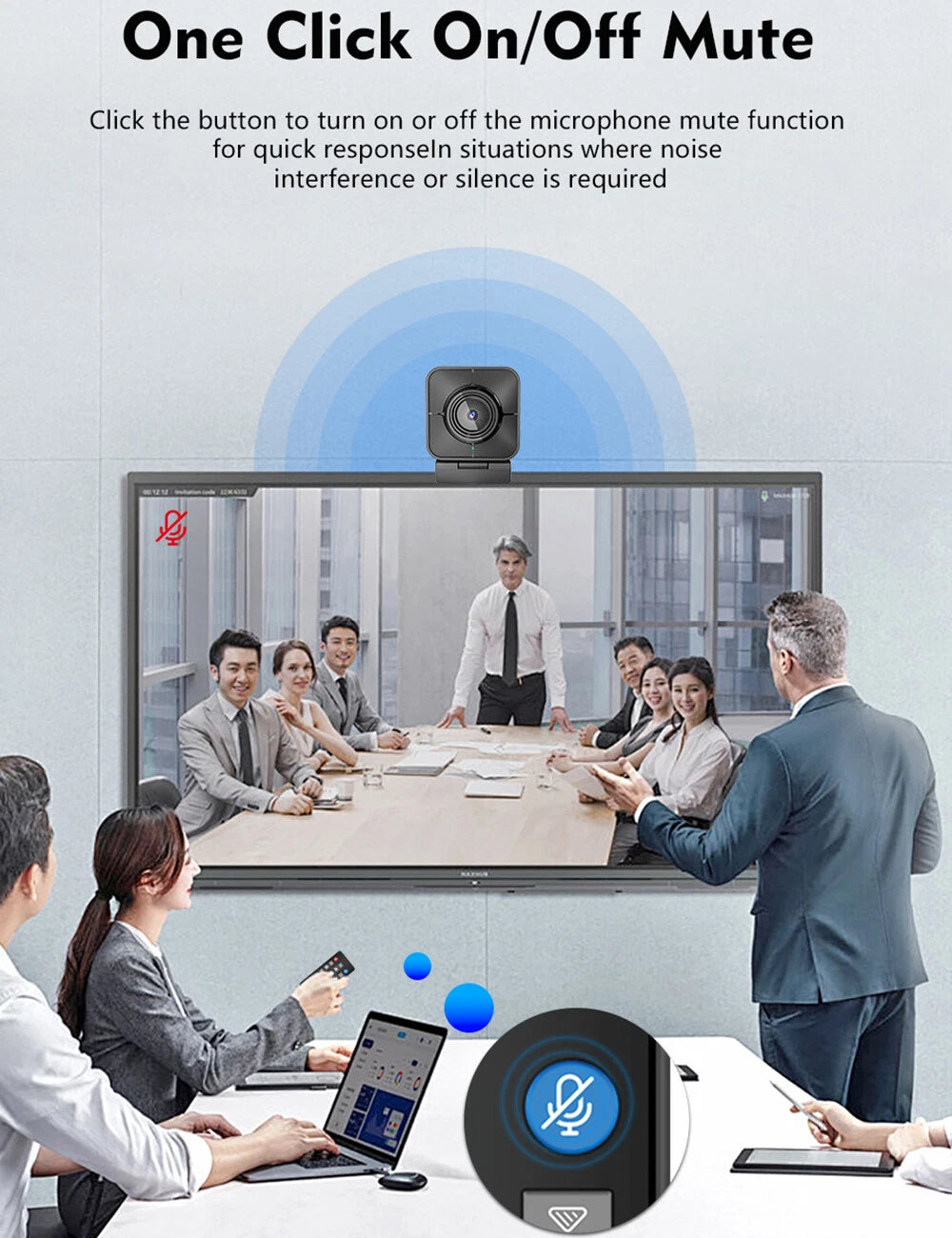 VividLink 4K HD Webcam with Autofocus & Privacy Shutter - Wide-Angle Lens & Built-in Mic