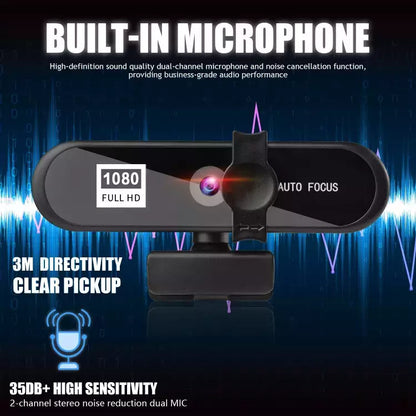 NexusView 1080P Full HD Webcam - Autofocus, Built-in Microphone & Privacy Shutter