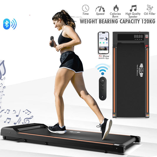 FK Foldable Under-Desk Walking Pad Treadmill - Smart Running Machine with App & Bluetooth Speaker
