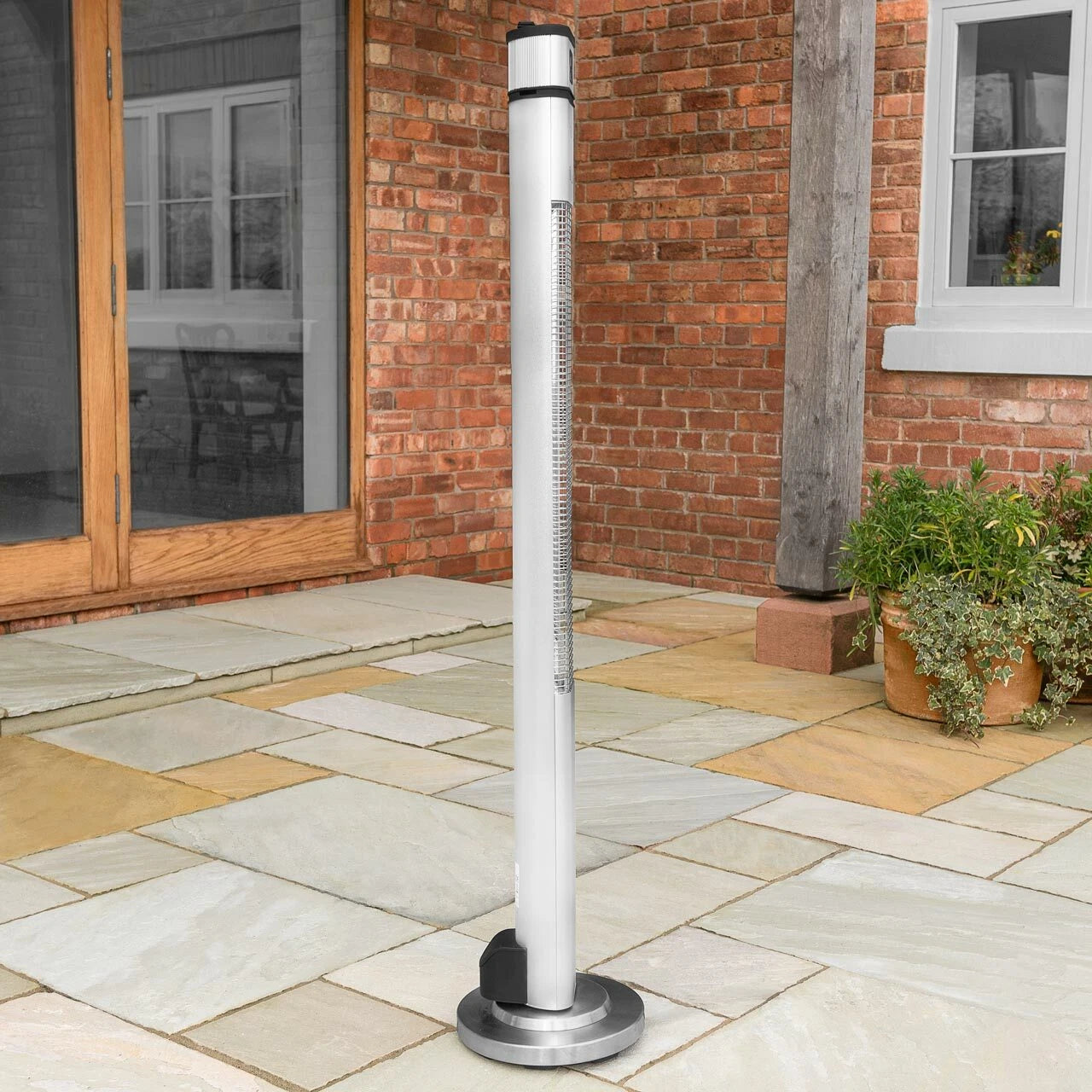 AuraHeat 2000W Electric Patio Heater with Remote Control - Freestanding & Oscillating
