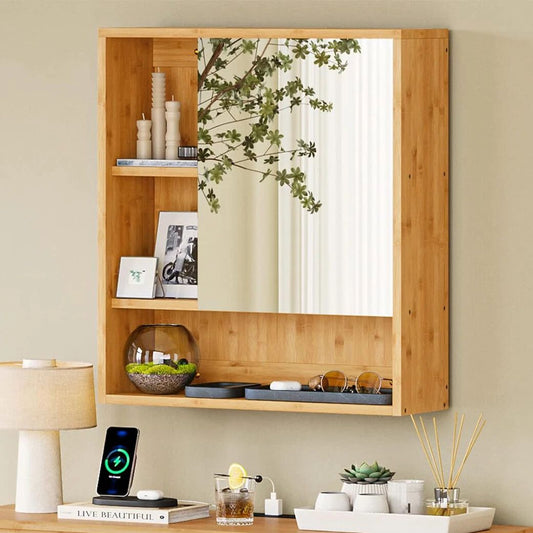 Bamboo Bathroom Mirror Cabinet