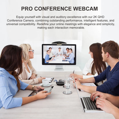 JUSTOP C20 2K HD Webcam - Autofocus & Dual Noise-Canceling Microphones