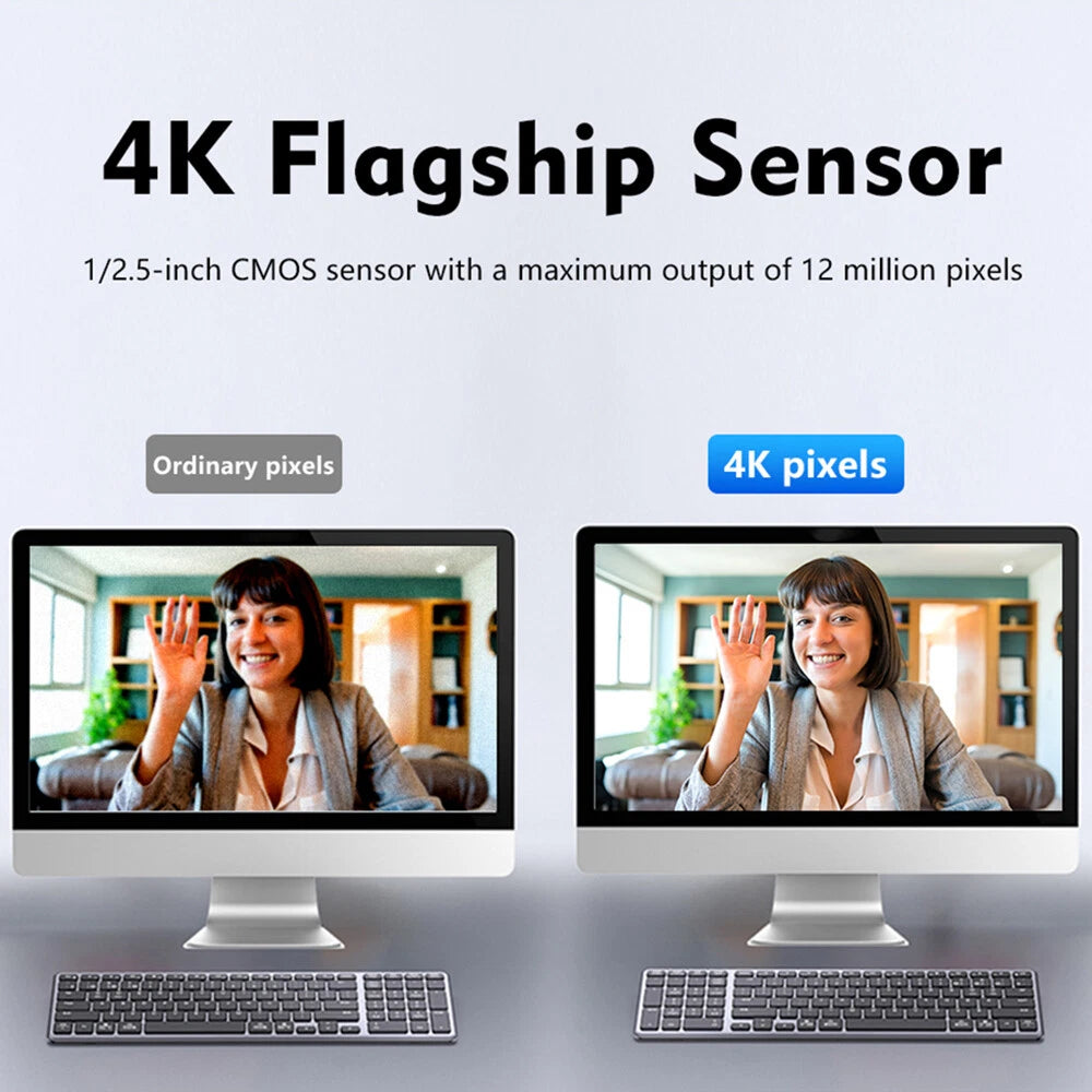 VividLink 4K HD Webcam with Autofocus & Privacy Shutter - Wide-Angle Lens & Built-in Mic