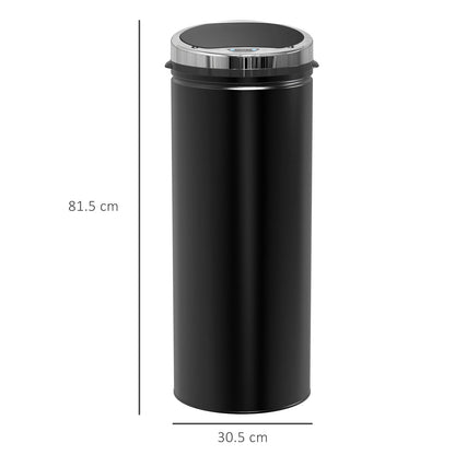 50L Automatic Motion Sensor Kitchen Bin - Hands-Free Rubbish Can, Black