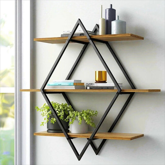 3 Tiered Wooden Wall Shelf