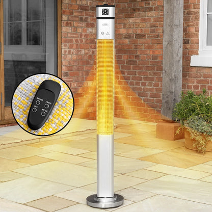 AuraHeat 2000W Electric Patio Heater with Remote Control - Freestanding & Oscillating
