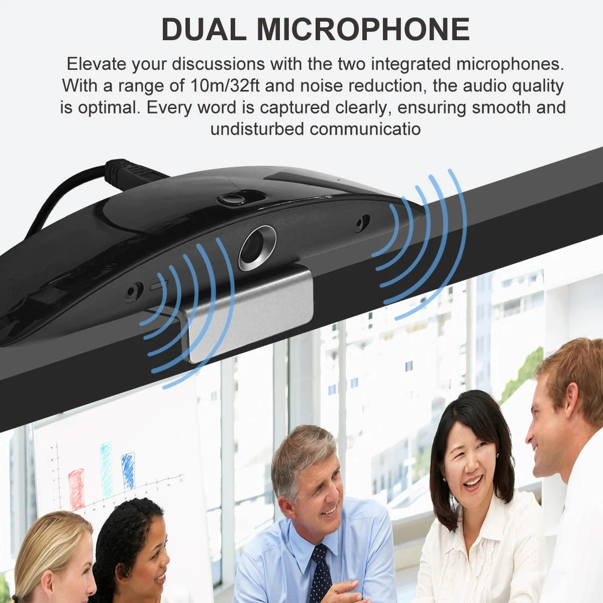 JUSTOP C20 2K HD Webcam - Autofocus & Dual Noise-Canceling Microphones