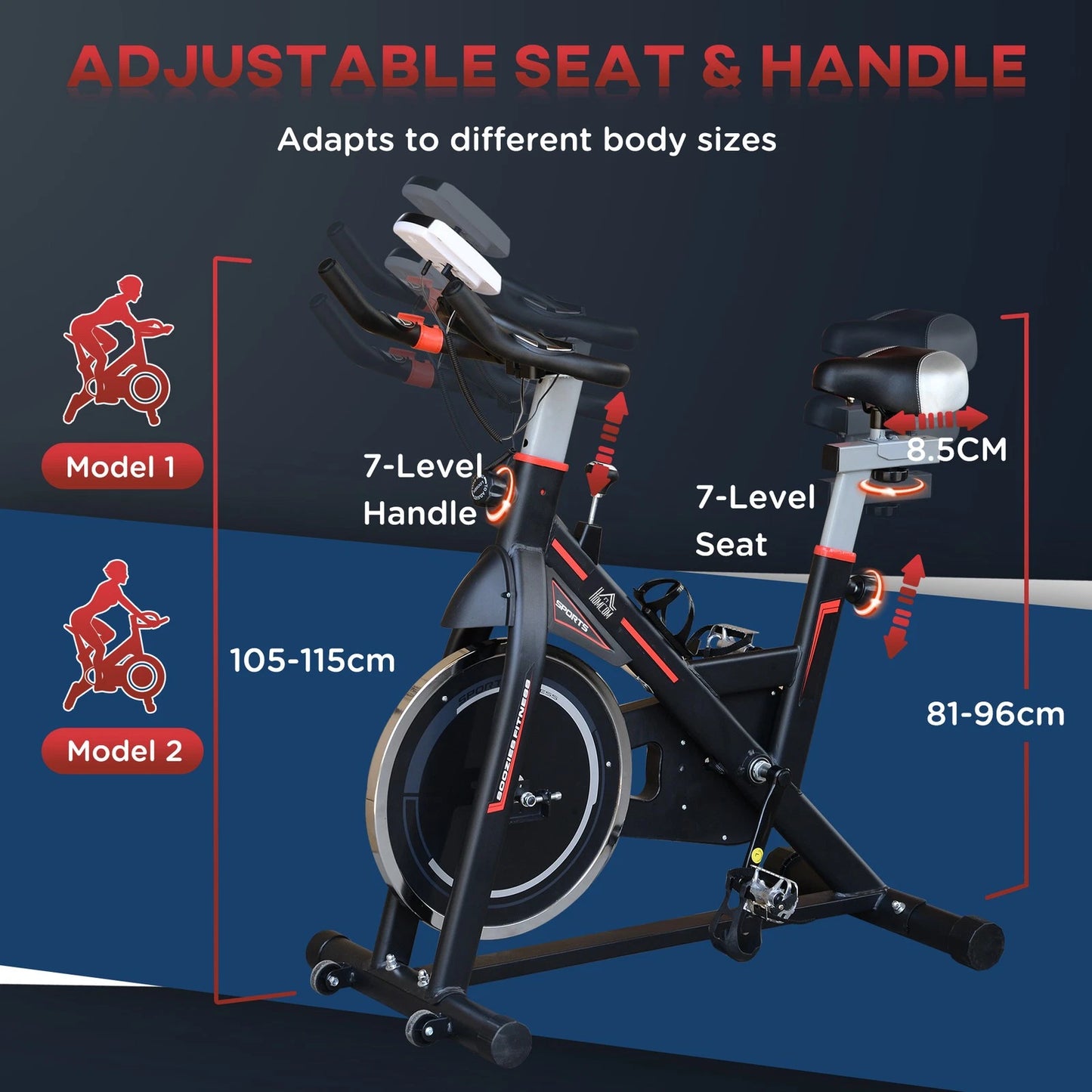 HM SmartFit Exercise Bike with LCD & Heart Monitor