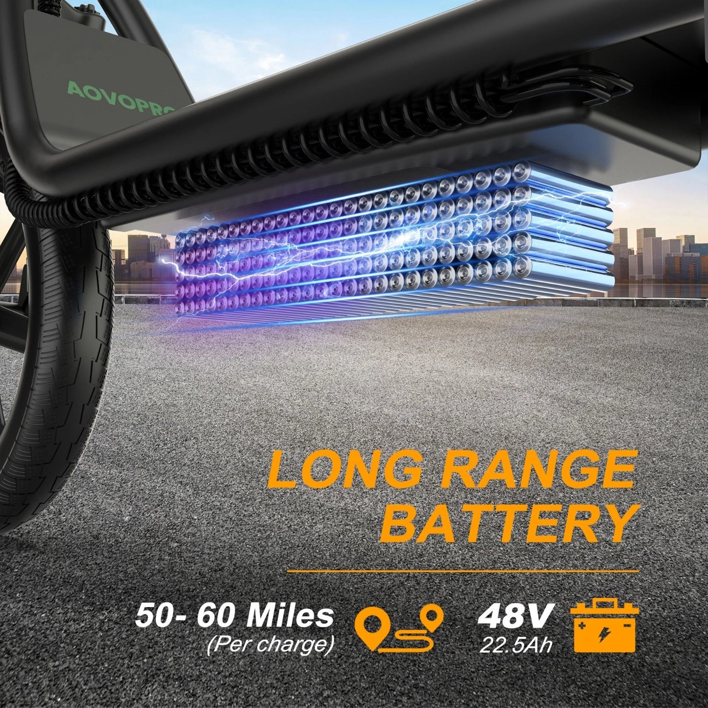 AVPro ESBS Pro Long-Range Electric Scooter with Seat - 500W Motor, 60+ Mile Range, 22 MPH