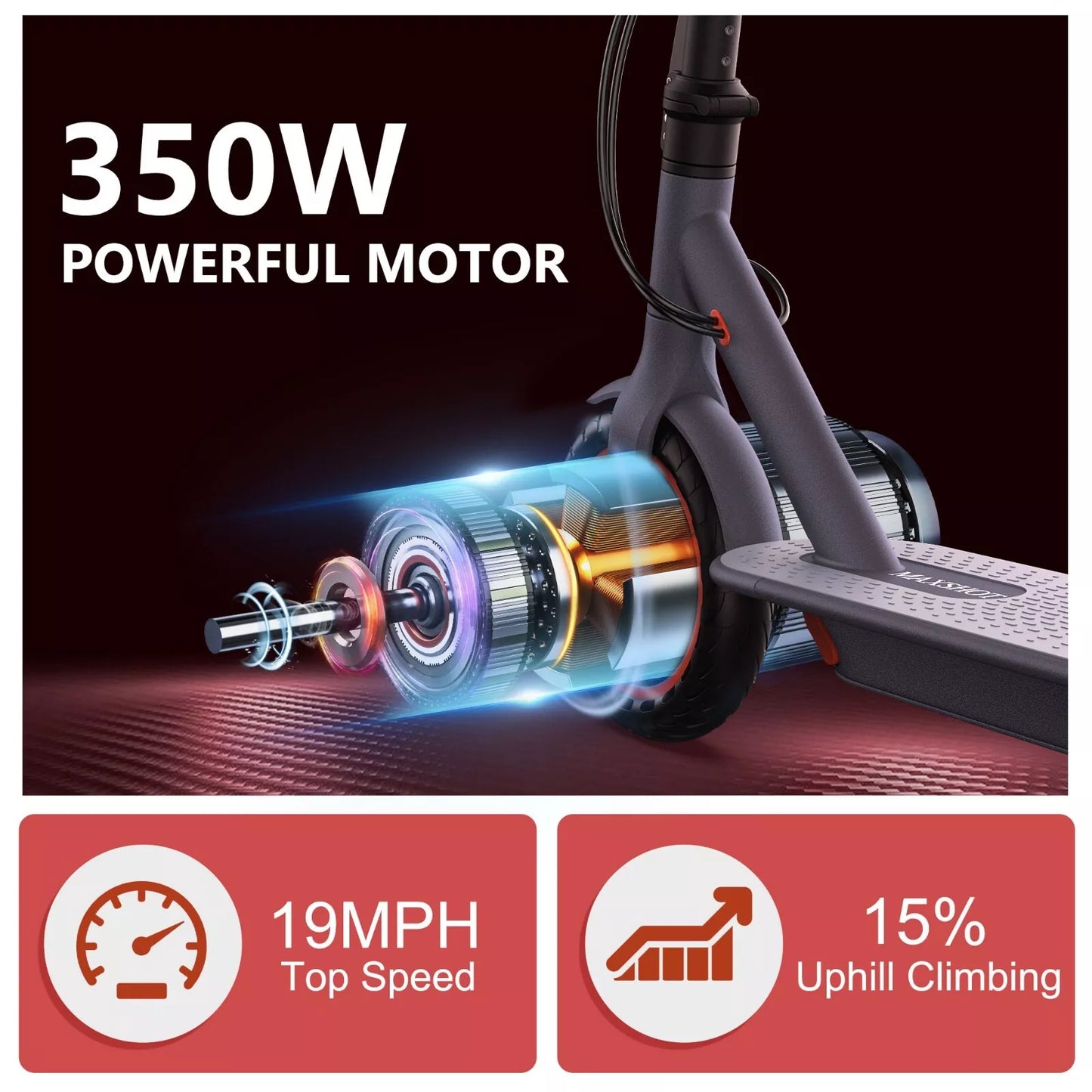 AVO M1 Electric Scooter - 350W Motor, 18.5 Mile Range, 10-inch Tires