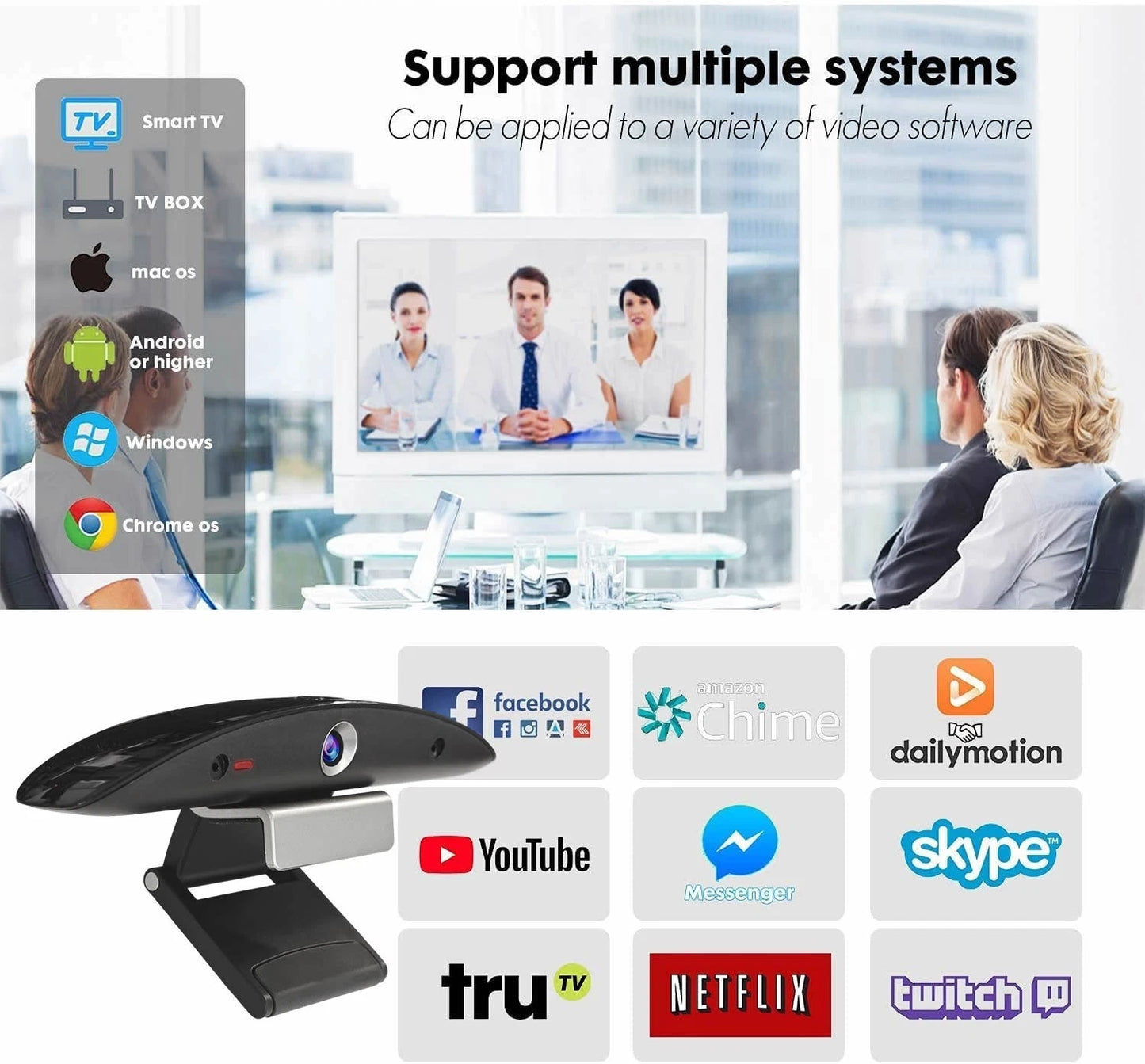 JUSTOP C20 2K HD Webcam - Autofocus & Dual Noise-Canceling Microphones