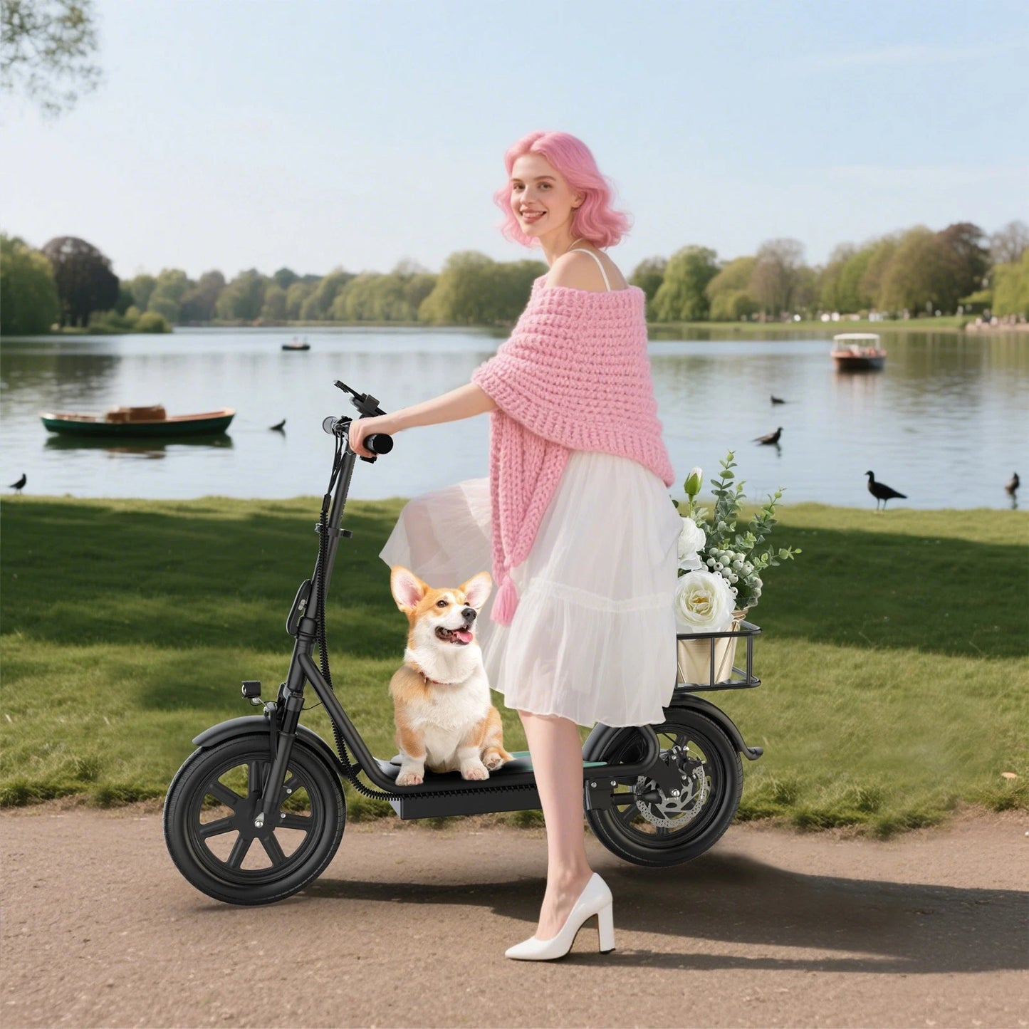 AVPro ESBS Pro Long-Range Electric Scooter with Seat - 500W Motor, 60+ Mile Range, 22 MPH