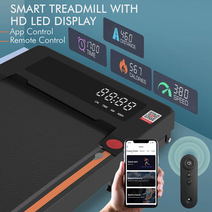 FK Foldable Under-Desk Walking Pad Treadmill - Smart Running Machine with App & Bluetooth Speaker