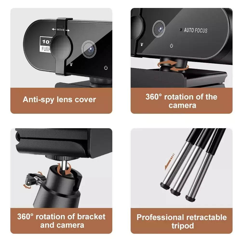 NexusView 1080P Full HD Webcam - Autofocus, Built-in Microphone & Privacy Shutter