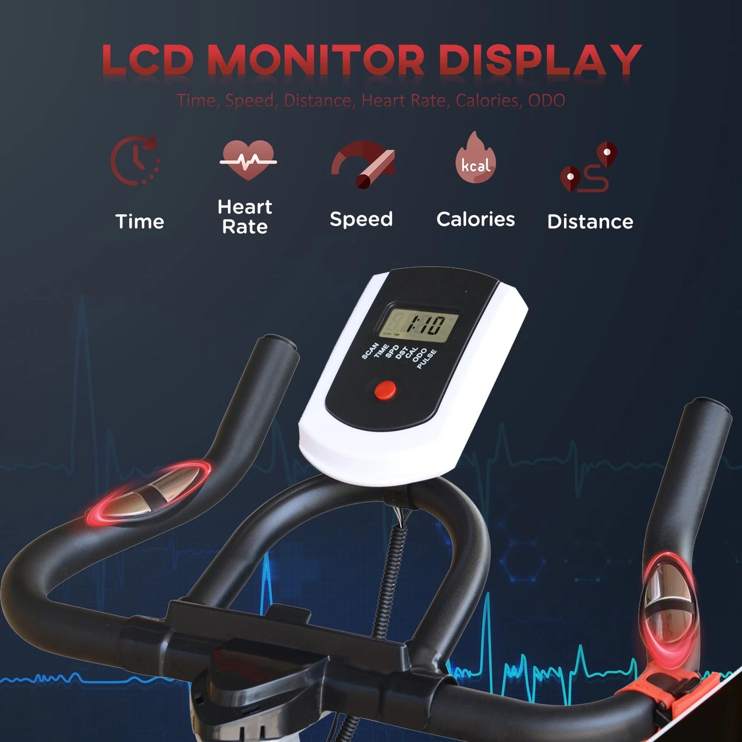 HM SmartFit Exercise Bike with LCD & Heart Monitor
