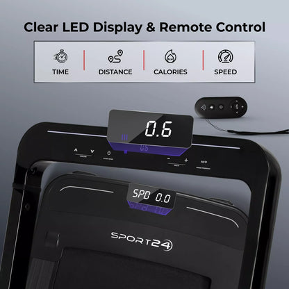 S24 Folding Electric Treadmill with Auto Incline & Bluetooth - 16km/h, 4.5HP Motor