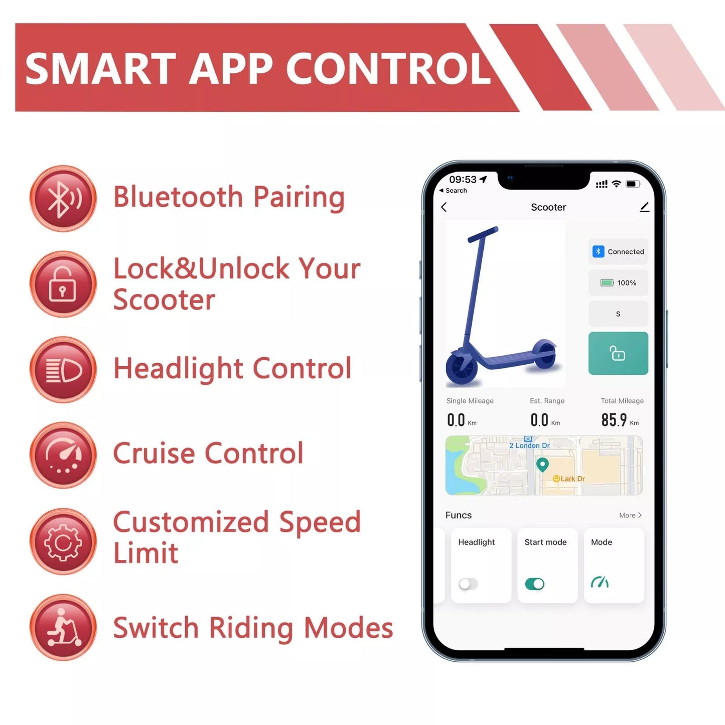 AVO M1 Electric Scooter - 350W Motor, 18.5 Mile Range, 10-inch Tires