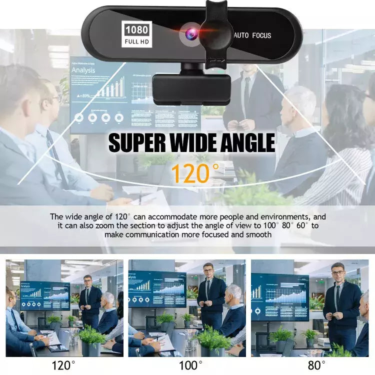 NexusView 1080P Full HD Webcam - Autofocus, Built-in Microphone & Privacy Shutter