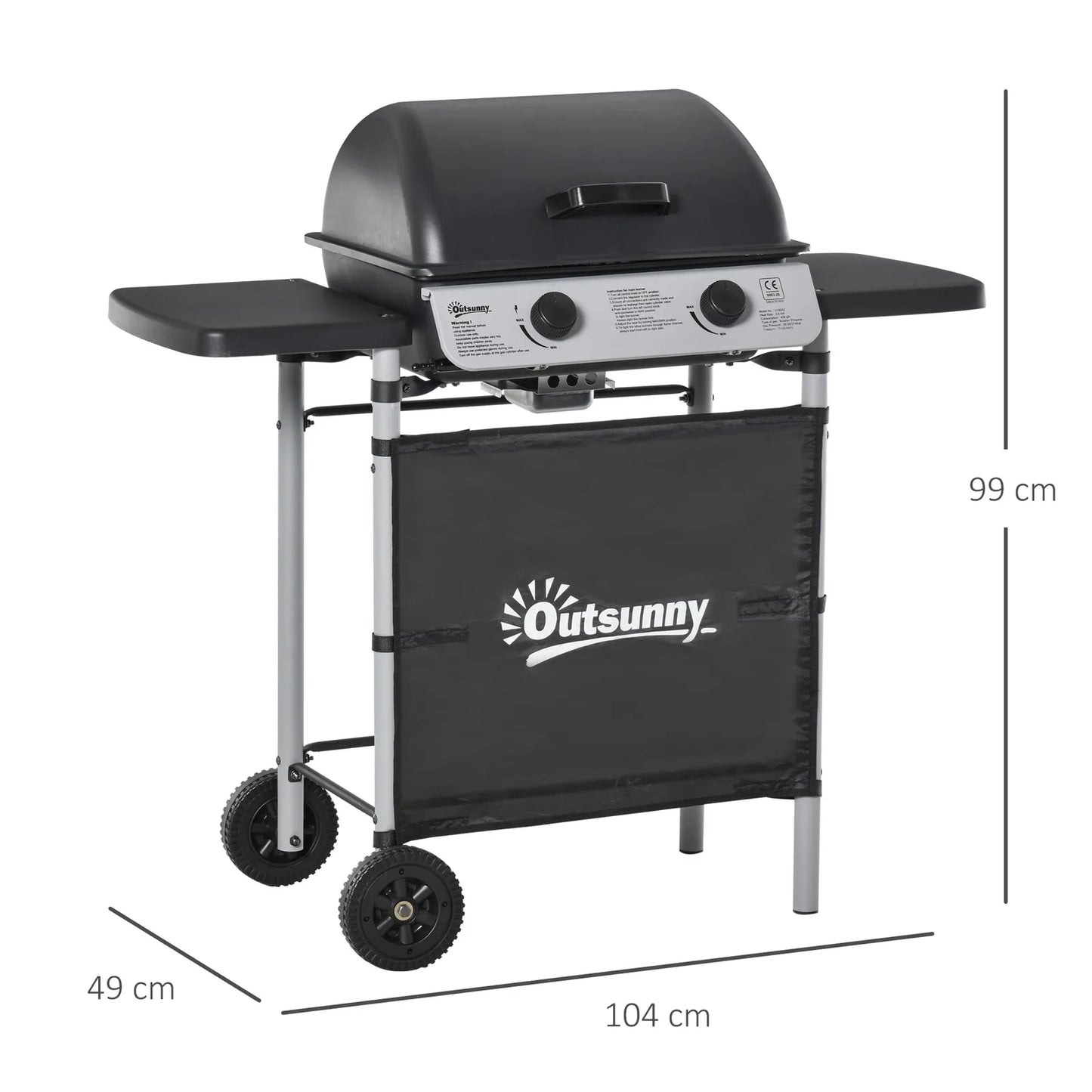 Propane Gas BBQ Grill 5.6 kW w/ Side Shelves