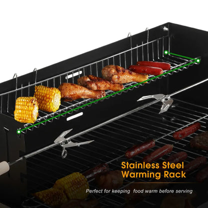 Rectangular BBQ Grill with Garden Wheels