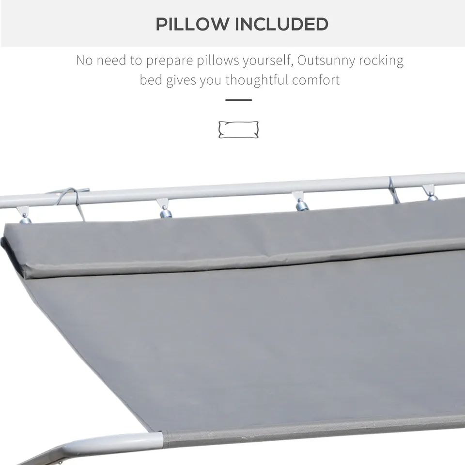 Grey Double Garden Patio Hammock