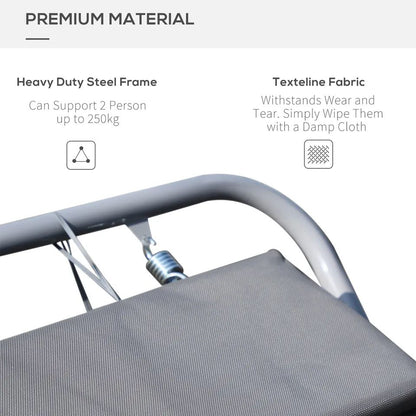 Grey Double Garden Patio Hammock