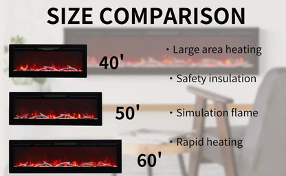 40-60" LED Insert Electric Fireplace