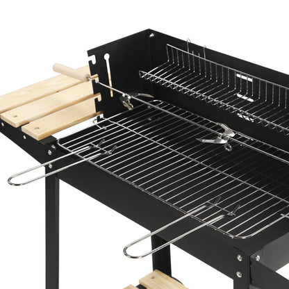 Rectangular BBQ Grill with Garden Wheels