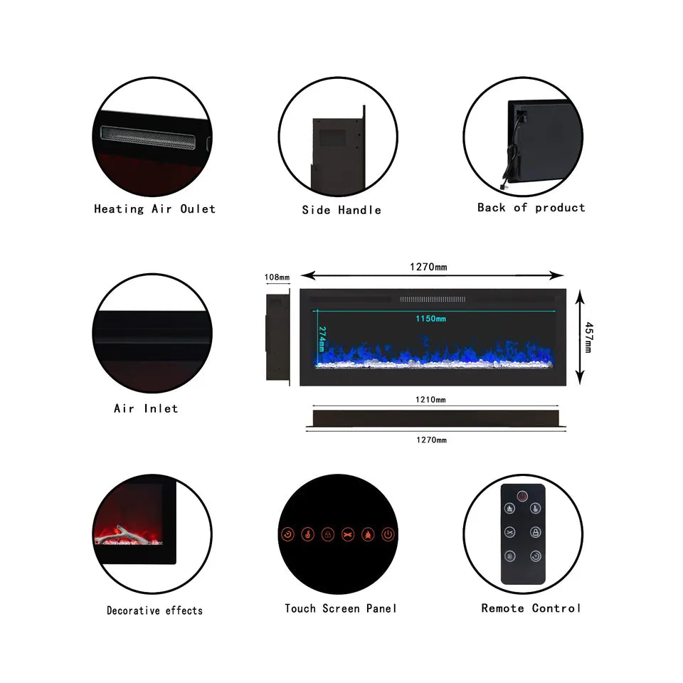 40-60" LED Insert Electric Fireplace